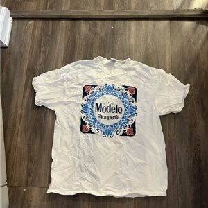 Modelo White and Blue Graphic Tee
